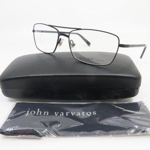 John Varvatos V148 New Matte Black Men's Rectangular Eyeglasses 56mm with case